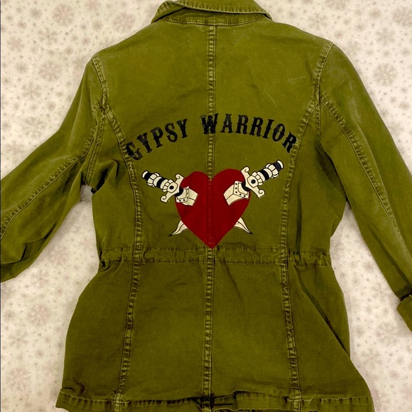 Gypsy Warrior Green Utility Jacket Military Style - Picture 1 of 3